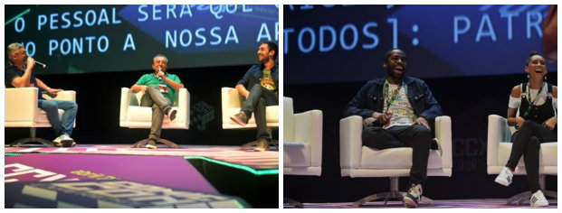 Mauricio de Sousa, Lzaro Ramos e Tas Arajo: destaques da programao. Fotos: WC Estdio/Divulgao