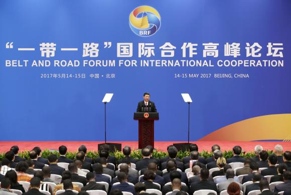 O presidente chins Xi Jinping discursa durante coletiva de imprensa no Frum do Cinturo e da Rota, em Pequim Jason Lee/Pool/Agncia Lusa

