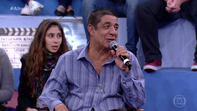 Zeca foi convidado do programa ao lado de Tiago Leifert e Leandra Leal. Foto: TV Globo/Reproduo