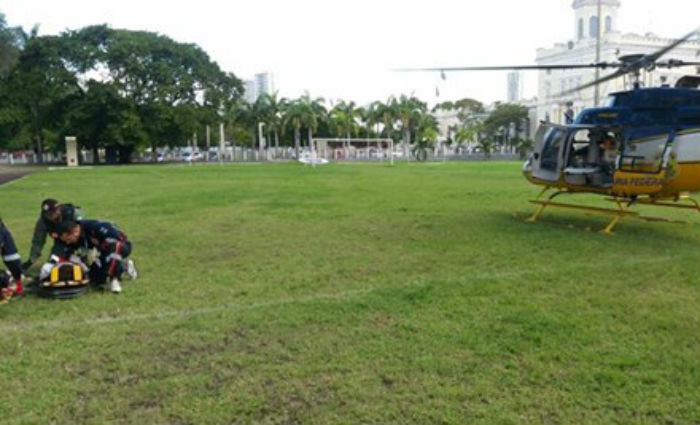 Base de Operaes Areas e Samu foram acionados para remover  menino de oito anos, do Hospital de Bezerros para o Hospital da Restaurao, no Recife. Foto: PRF/ Divulgao 