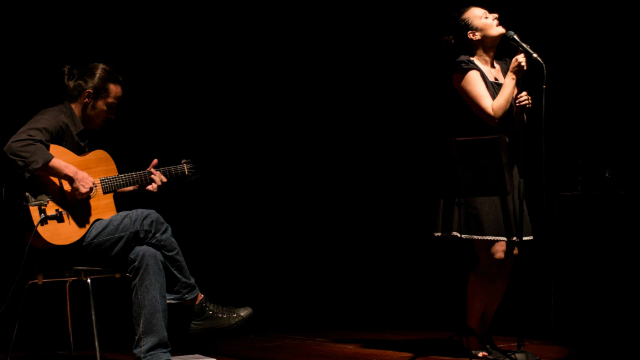 Ana Galganni e Franck Jolivet durante o Piafiana. Foto: Marina Oliveira/Divulgao