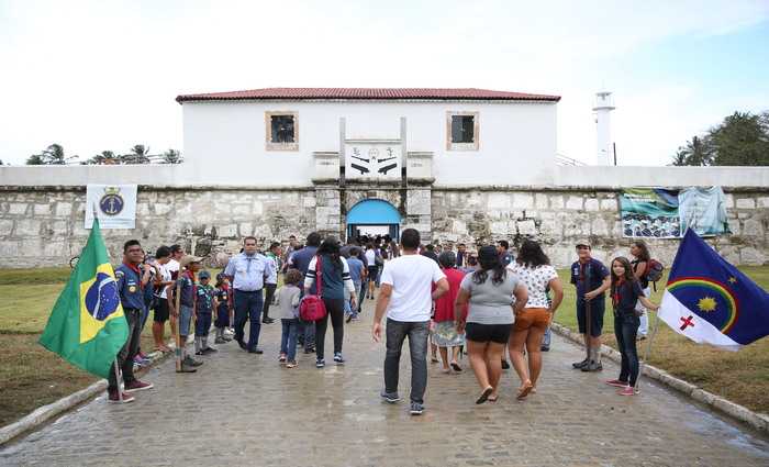 Alm da arqueologia, foram realizados no forte, servios de reforo nas estruturas da muralha, baloarte (extremidades) e terrapleno (rea dos canhes), como conteno, alvenaria e pintura, cobertura e impermeabilizao e revestimento de teto. Foto: Hesodo Ges/Divulgao (Alm da arqueologia, foram realizados no forte, servios de reforo nas estruturas da muralha, baloarte (extremidades) e terrapleno (rea dos canhes), como conteno, alvenaria e pintura, cobertura e impermeabilizao e revestimento de teto. Foto: Hesodo Ges/Divulgao)