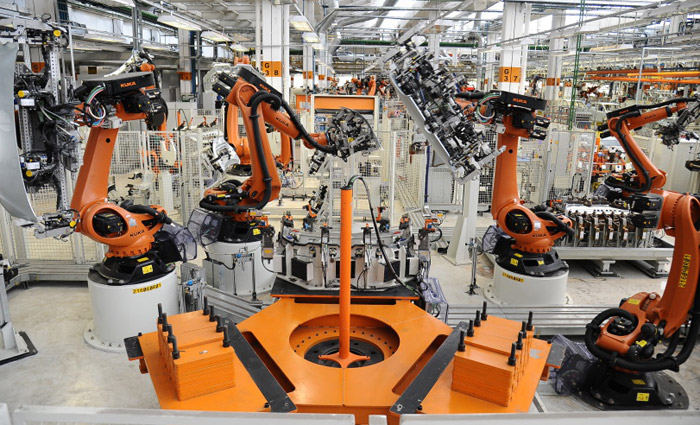 As empresas no revelam os ganhos de produtividade com a robotizao. Foto: Imprensa Volkswagem