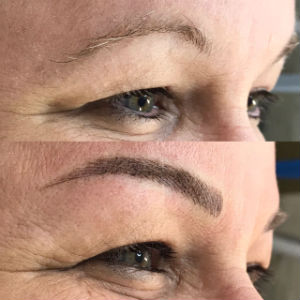 Antes e depois da micropigmentao nas sobrancelhas. Foto: H9 Instituto de Beleza/Divulgao