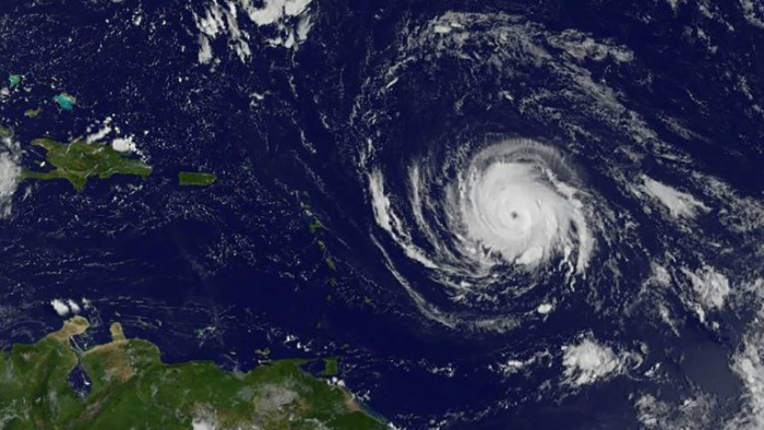 O Irma, que em sua passagem pelo Caribe deixou cerca de 30 mortos e chegou a registrar ventos de at 295km/h. Foto: NASA GOES/Project 