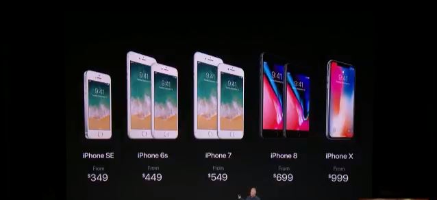 Keynote da Apple apresentou os novos iPhones. Preos variam de U$ 650 (iPhone 8) a U$ 999 (iPhone X) - Foto: Divulgao/Apple