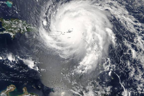 Furaco Irma sobre o Caribe, o mais forte registrado no Oceano Atlntico. Foto: Divulgao/Nasa