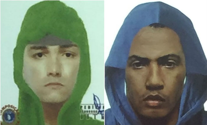 Polcia divulga retratos falados de dupla suspeita de atirar em jormalista. Foto: Polcia Civil/ Divulgao