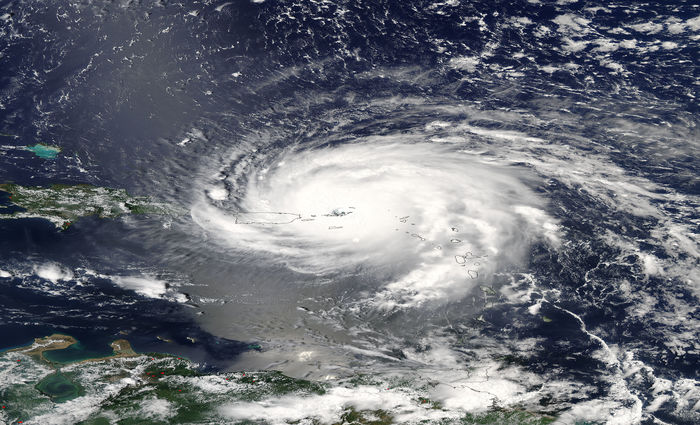 Imagem de luz visvel do furaco Irma sobre as Ilhas Sotavento e Porto Rico.
Foto: NASA