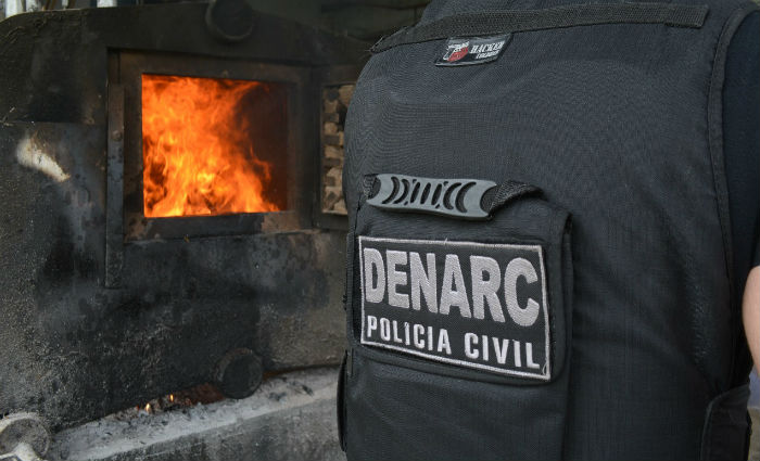 Polcia Civil incinera meia tonelada de drogas. Foto: Polcia Civil/ Divulgao