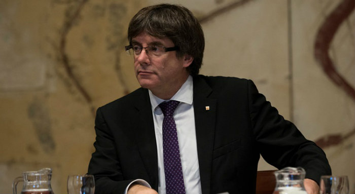 Na semana passada, Puigdemont declarou a independncia da Catalunha, mas a suspendeu em seguida. Foto: Pau Barrena/AFP