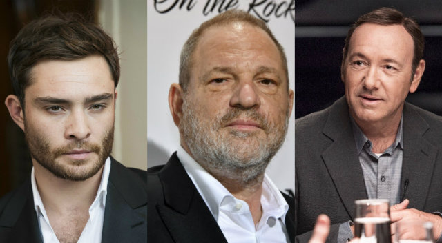 Ed Westwick, Harvey Weinstein e Kevin Spacey so apenas alguns dos nomes envolvidos nos escndalos. Fotos: CW/Divulgao, AFP e Facebook/Reproduo