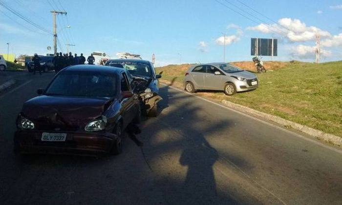 Principal acidente ocorreu aps perseguio, na marginal do Anel Rodovirio.
Foto: Guarda Municipal/Divulgao