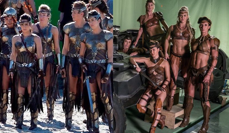 Comparativo entre figurino em Mulher-Maravilha e Liga da Justia. Fotos: Warner Bros./Divulgao