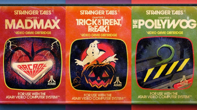 Episdios de Stranger Things viraram jogos de Atari na arte de Billy Butcher. Fotos: Behance/Reproduo