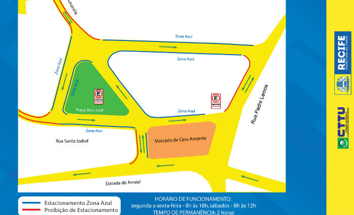 Largo comercial de Casa Amarela ganha disciplinamento de estacionamento e mais vagas de Zona Azul. Foto: CTTU/ Divulgao