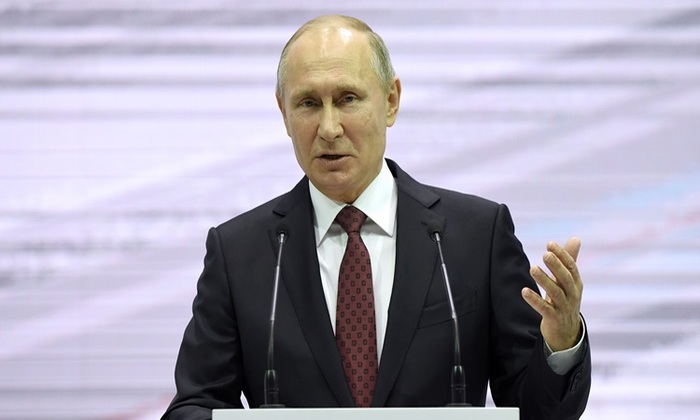 O presidente da Rssia, Vladimir Putin, disse que buscaria um novo mandato de seis anos nas eleies de maro. Foto: Yuri Kadobnov/AFP
