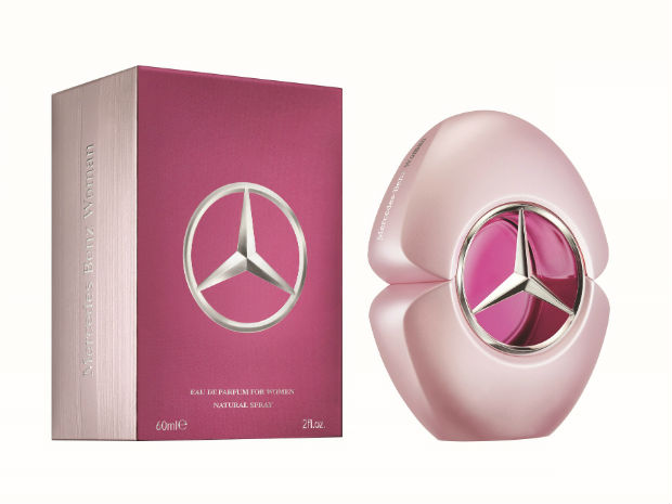O desenho de corao na embalagem possui um crculo transparente e  a morada da estrela lendria da Mercedes-Benz. Foto: Mercedes-Benz Parfums/Divulgao