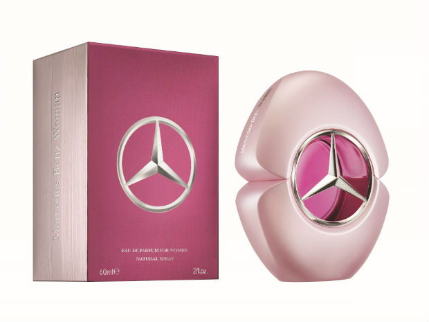 O desenho de coração na embalagem possui um círculo transparente e é a morada da estrela lendária da Mercedes-Benz. Foto: Mercedes-Benz Parfums/Divulgação O desenho de coração na embalagem possui um círculo transparente e é a morada da estrela lendária da Mercedes-Benz. Foto: Mercedes-Benz Parfums/Divulgação