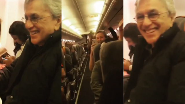 Passageiros homenageiam Caetano Veloso em avio. Foto: Instagram/Reproduo