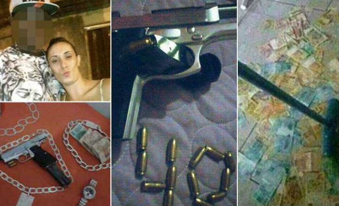 Suspeita de matar sndica em MG ostentava dinheiro e arma no Facebook. Foto: Facebook/Reproduo (Foto: Facebook/Reproduo)