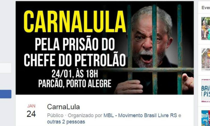 Os opositores de Lula dizem que a possvel condenao merece um pr-carnaval. Foto: Reproduo Facebook (Foto: Reproduo Facebook)