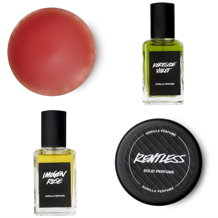 Além dos formatos tradicionais, em frascos de diferentes capacidades, estão disponíveis as versões sólidas. Fotos: Lush/Divulgação Além dos formatos tradicionais, em frascos de diferentes capacidades, estão disponíveis as versões sólidas. Fotos: Lush/Divulgação