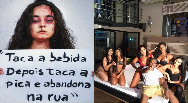 Protesto da paraibana Yasmin Formiga foi compartilhado quase 130 mil vezes. Fotos: Facebook e Twitter/Reproduo