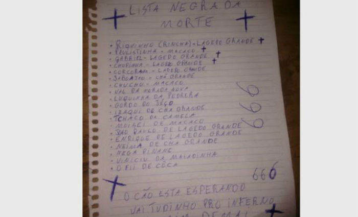 Stimo nome da chamada lista da morte  assassinado em Ch Grande . Foto: Reproduo/ Facebook