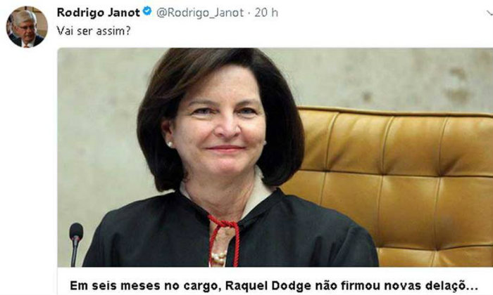 
Janot deixou o cargo de procurador-geral em setembro do ano passado.  Foto: Twitter/Reproduo (Foto: Twitter/Reproduo)