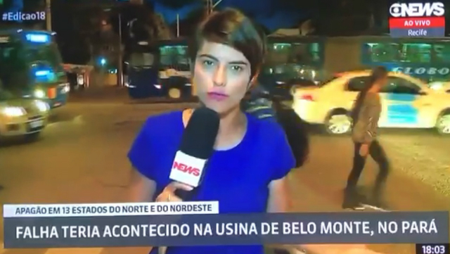Wanessa Andrade fazia passagem no Bairro do Recife. Foto: Globo/Reproduo