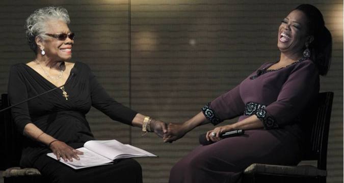 Maya Angelou  considerada por Oprah Winfrey uma mentora (foto: JOHN GRESS)