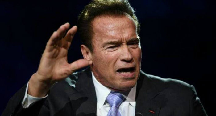 Schwarzenegger em dezembro de 2017, durante participao na conferncia One Planet, em Paris (foto: AFP/Arquivos/Eric Feferberg)