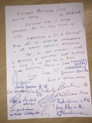 Os dez governadores deixaram carta em apoio ao ex-presidente. Foto: Reproduo/Twitter