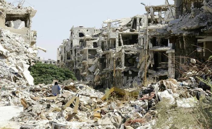 Foto mostra prdios destrudos na cidade de Homs, na Sria, em 19 de setembro de 2016. Foto: Louai Beshara/AFP/Arquivos