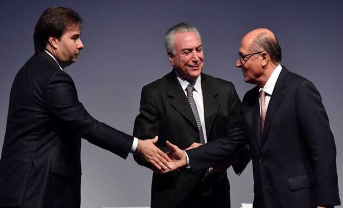Maia e Alckmin querem substituir Temer na presidncia. Foto: Nelson Almeida/AFP Photo
