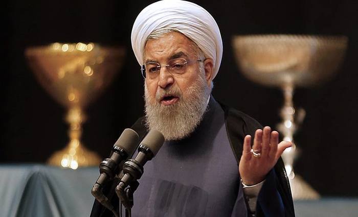 O presidente iraniano Hassan Rohani em um discurso em Tabriz, norte do Ir. Foto: Atta Kenare/AFP Photo 