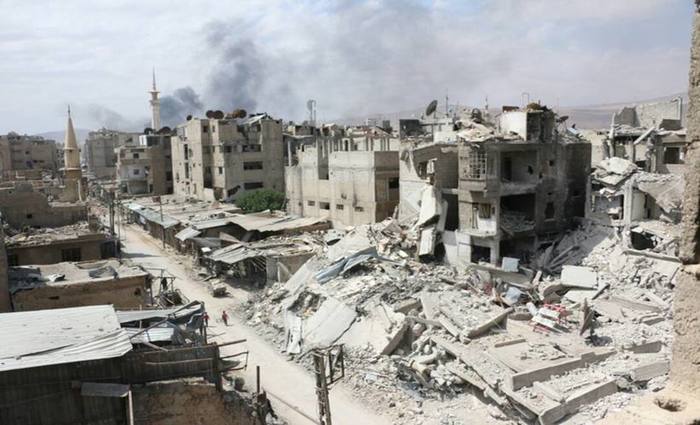 Ataque qumico em Douma, em Ghouta Oriental, na Sria. Foto: Moaiad Al Dirane/Divulgao