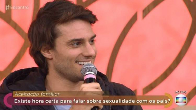 Hugo Bonemer fala sobre como assumiu sua orientao sexual para a famlia. Foto: TV Globo/Reproduo