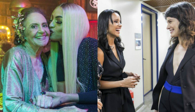 Cantora e ex-BBB registraram os encontros com atrizes nos bastidores. Foto: TV Globo/Divulgao 