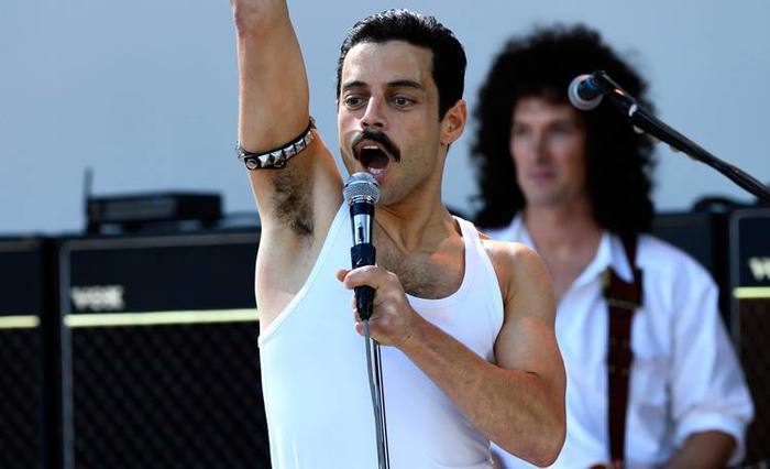Ramy Malek (Mr. Robot)  Freddie Mercury em Bohemian rhapsody. Foto: Fox/Divulgao)