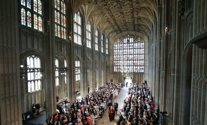 O rei Edward III escolheu a capela de Windsor como a "igreja-me" da ordem e a dedicou ao padroeiro da Inglaterra, So Jorge. Foto: Danny Lawson/POOL/AFP