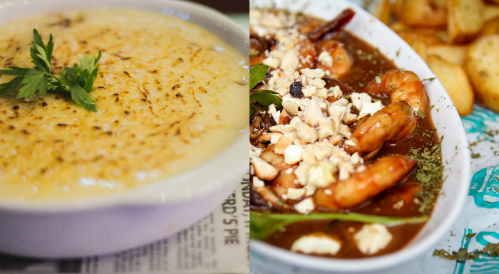 Prato com carne suína, no The Queen, ou frutos do mar, do Donovan's levam temperos de Londres e da Irlanda. Foto: André Valença/Divulgação Prato com carne suína, no The Queen, ou frutos do mar, do Donovan's levam temperos de Londres e da Irlanda. Foto: André Valença/Divulgação
