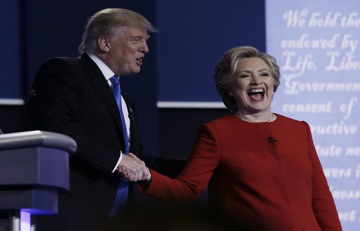 Donald Trump e Hillary Clinton durante a campanha, em 2016 - Rick Wilking/EPA/Agncia Lusa