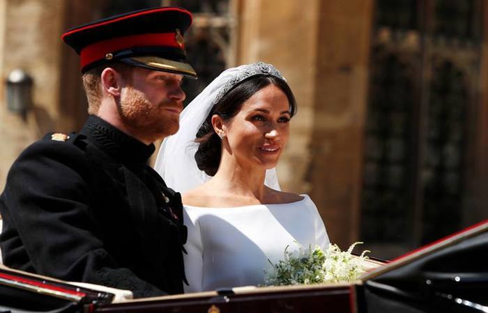 Prncipe e a ex-atriz americana deram o esperado "sim" na Capela de So Jorge, no Castelo de Windsor. Foto: AFP