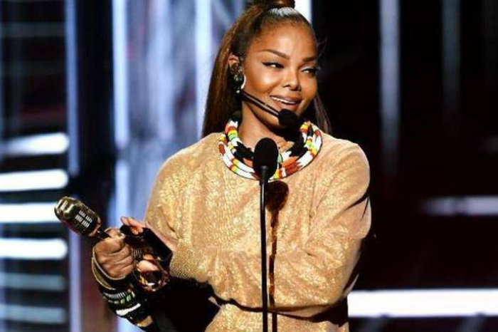 Janet Jackson  contemplada com o prmio de cone Musical no Billboard Music Awards 2018 (foto: TNT/Reproduo)