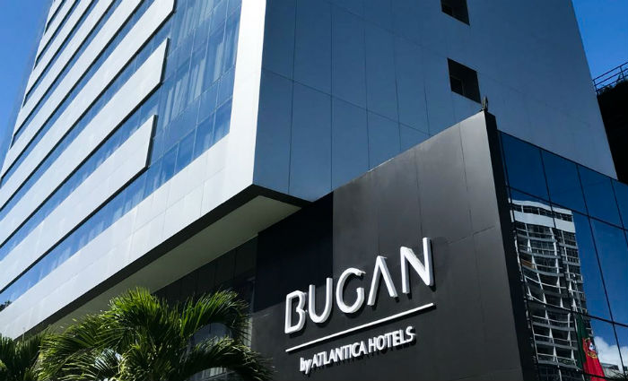Marca Bugan Hotel by Atlantica Recife j estampa fachada de hotel em Boa Viagem. Foto: Rio Ave/Divulgao