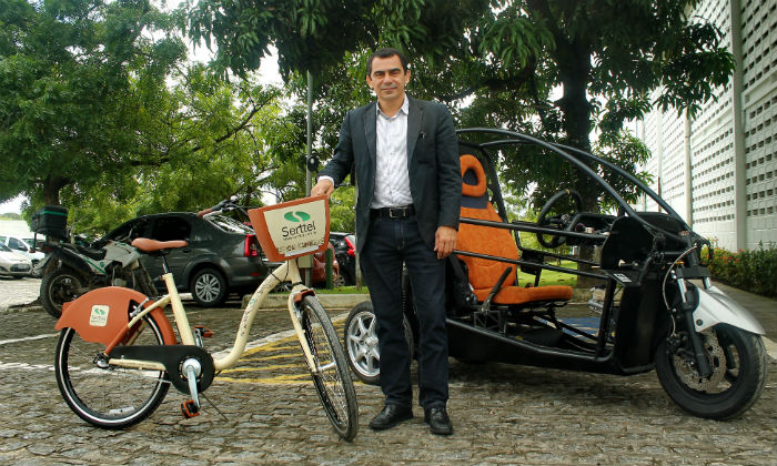 Angelo Leite afirma que novo sistema facilita encontrar a bicicleta e permite viagens mais flexveis. Foto: Thalyta Tavares/Esp.DP 