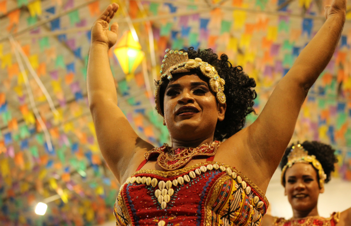 A Junina Evoluo, de Santo Amaro, trouxe a fora e a representao dos povos africanos na construo da identidade brasileira. Foto: Samuel Calado/Esp.DP