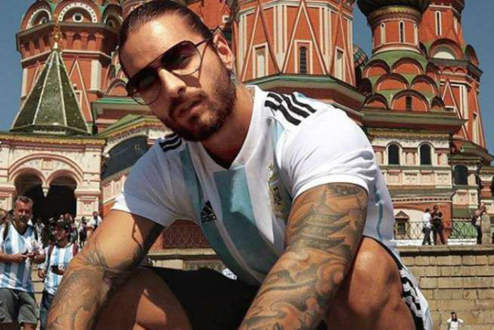 Cantor colombiano est em Moscou para acompanhar os jogos da Copa do Mundo 2018. (foto: Instagram/Reproduo)